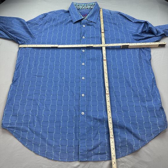 Robert Graham Shirt Mens 2XLT Geometric Pattern Designer Contrasting Trims - Picture 9 of 16